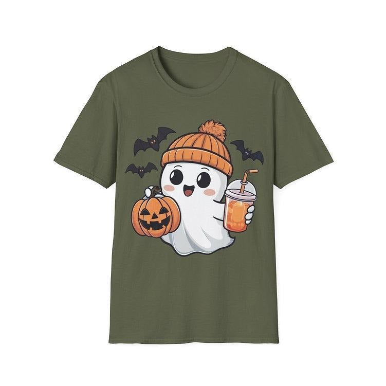Cute Halloween Ghost Spooky Season Fabric Comfort T-Shirts