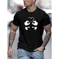Cute Pandas Pattern Print Comfy Breathable New Casual Top Round Neck Short Sleeve Spring Summer Leisure Vacation Made USA T-Shirts