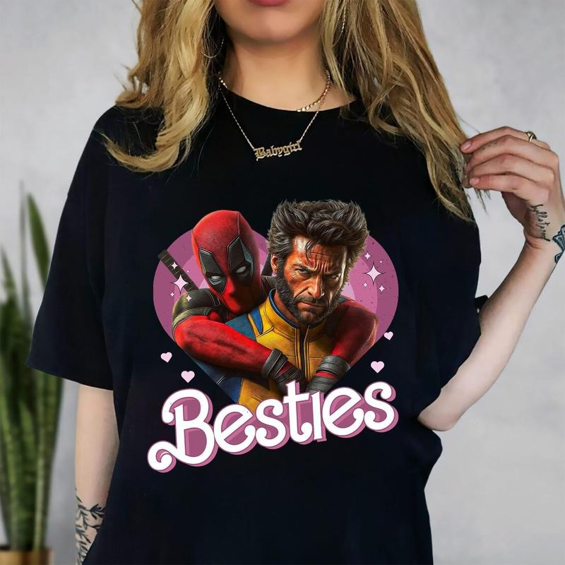 Cute Superhe.Ro Duo Besties Forever Vintage 90s Shirt Comic Book Inspired Vintage Movies Short Sleeve Shirt T-Shirts