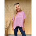 DOORBUSTER Learning My Worth Hot Pink Striped Top T-Shirts