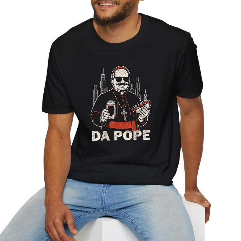 Da Pope America Shirt Casual Crew Neck Short Sleeve Tops Perfect T-Shirts