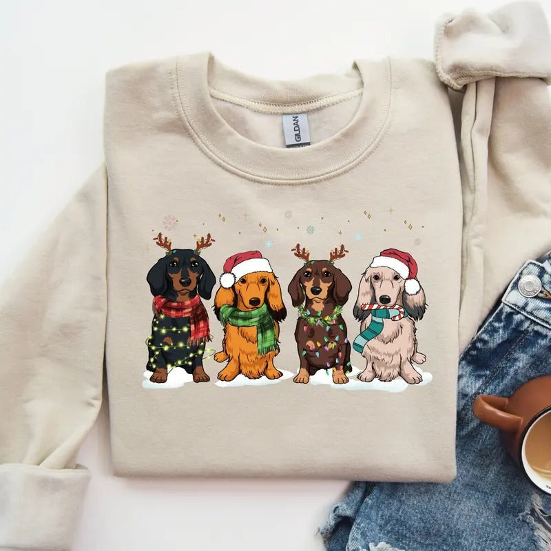 Dachshund Dog Shirt Dachshund Shirt Dachshund Mom Shirt Dog Lover Shirt Dachshund Lover Shirt Xmas T-Shirts