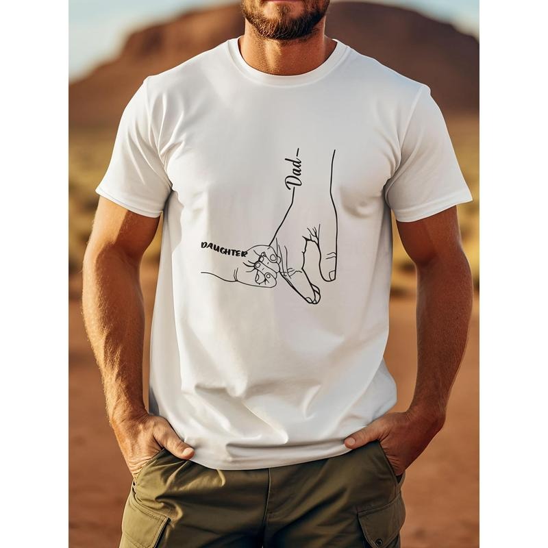 Dad Daughter Front Printed Short Sleeved Comfortable & Breathable Casual Tops Summer Spring & Fall Made USA T-Shirts
