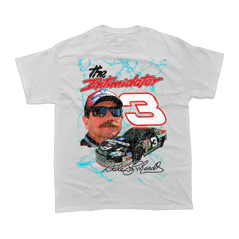 Dale Earnhardt 3 Goodwrench Nascar Heavy Vintage Streetwear Washed Shirt Clothes Casual Menswear T-Shirts