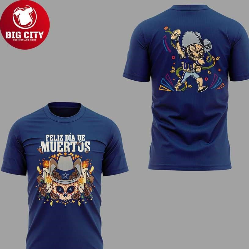 Dallas Cowboys 2026 Dia De Los Muertos Celebration Two Sided Shirt