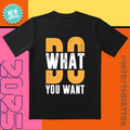 'Do What You Want' Orange White Vintage Spot Free Spirit Daily Date Night Essential T-Shirts