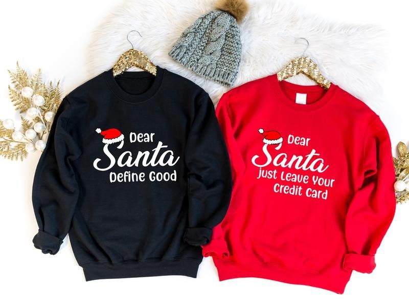 Dear Santa Group Matching Family Party Friends X Mas Group Sarcastic Sibling T-Shirts