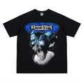 Death Note "Blue" Heavyweight Vintage 100% Cotton Anime Menswear Top Crew Necks Casual Streetwear Black Tropical T-Shirts