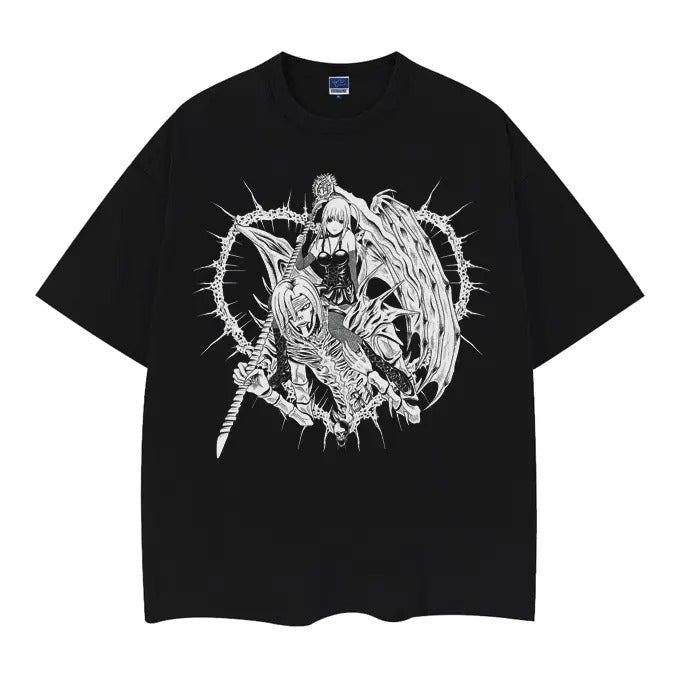 Death Note "Misa Amane" Heavyweight Vintage 100% Cotton Anime Menswear Top Casual Streetwear Baggy Tropical T-Shirts