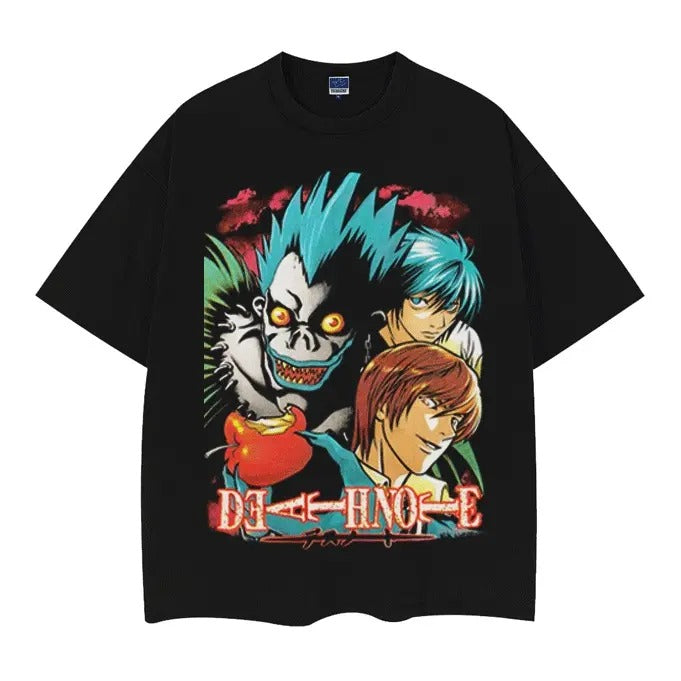 Death Note "Ryuk" Vintage Anime 100% Cotton Original Top Streetwear Casual Menswear Tropical T-Shirts