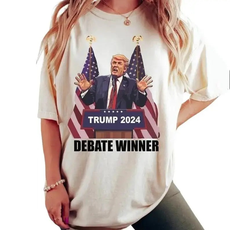 Debate Winner Trump 2024 Donald Trump Trump 2024 Republican Make America Great Election 2024 Trump Funny Trump Womenswear T-Shirts