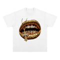 Desert Gold Art Diamond Lips Print Vintage Y2k Cotton Menswear Womenswear Underwear Streetwear Top T-Shirts