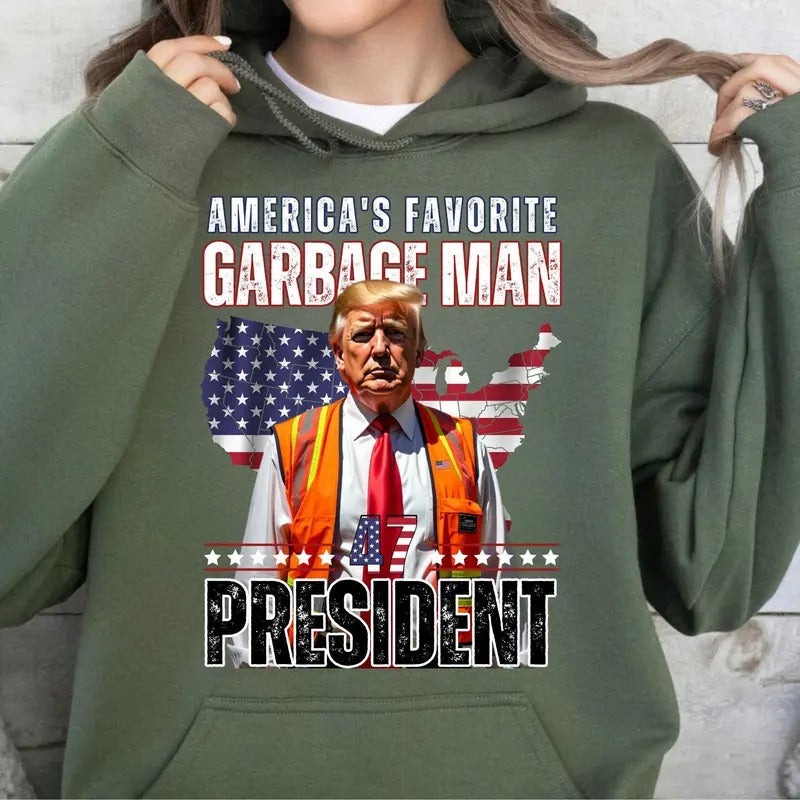 Digital Trummp Garbage Man America'S Favorite Garbage Man USA 47 President Trummp 2024 President T-Shirts