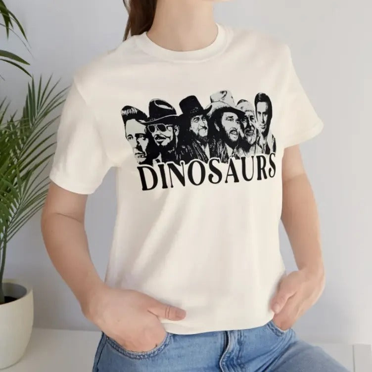 Dinosaurs Old Country Music Short Sleeve T-Shirts