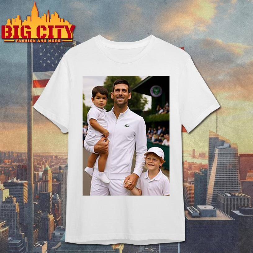 Djokovic alcaraz and jannik australian open shirt