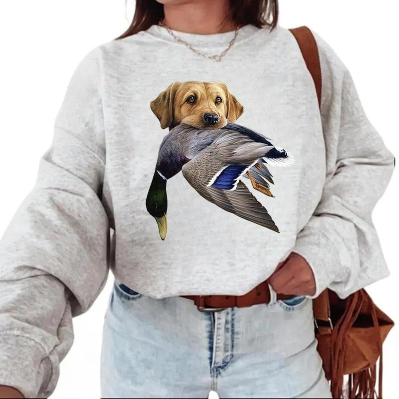 Dog Hunting Mallard Duck Hello Hunting Season Nature Animal Lover Cotton Womenswear Day T-Shirts