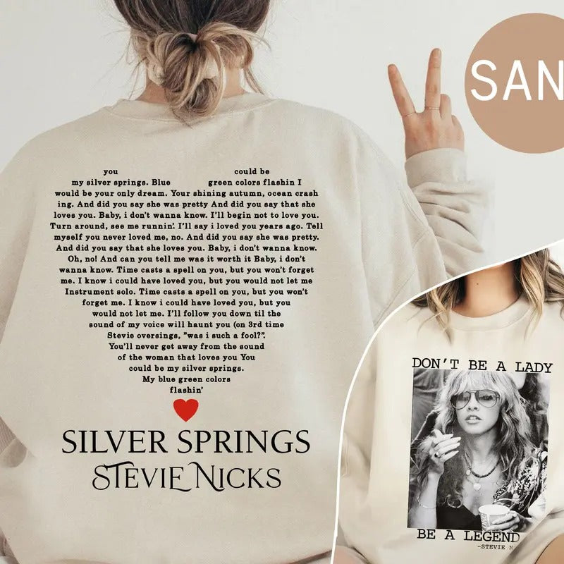 Don'T Be Lady Be Legend Tracklist Stevie Nicks 2 Sides Newest Silver Springs Shirt Music Lovers T-Shirts
