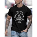 Don'T Tread Me Print Casual Short Sleeve Summer Made USA T-Shirts
