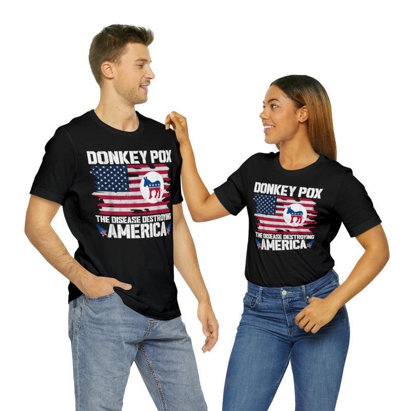 Donkey Pox Disease Destroying America Anti Biden Shirt Political Anti Liberals Disease Destroying T-Shirts