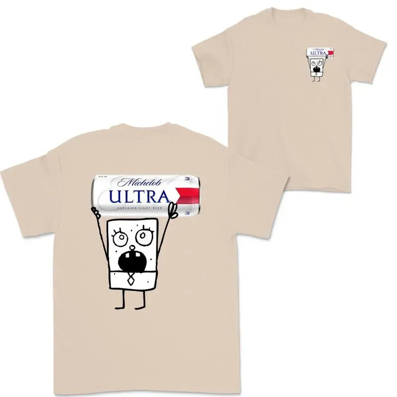 Doodlebob Michelob Ultra EsDoodlebob Michelob Ultra Essential 2 Sided S 4XL T-Shirts