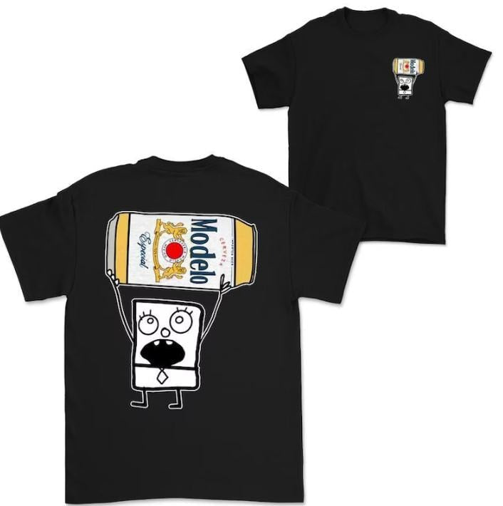 Doodlebob Modelo Beer Double Sided Funny Drinking Summer T-Shirts