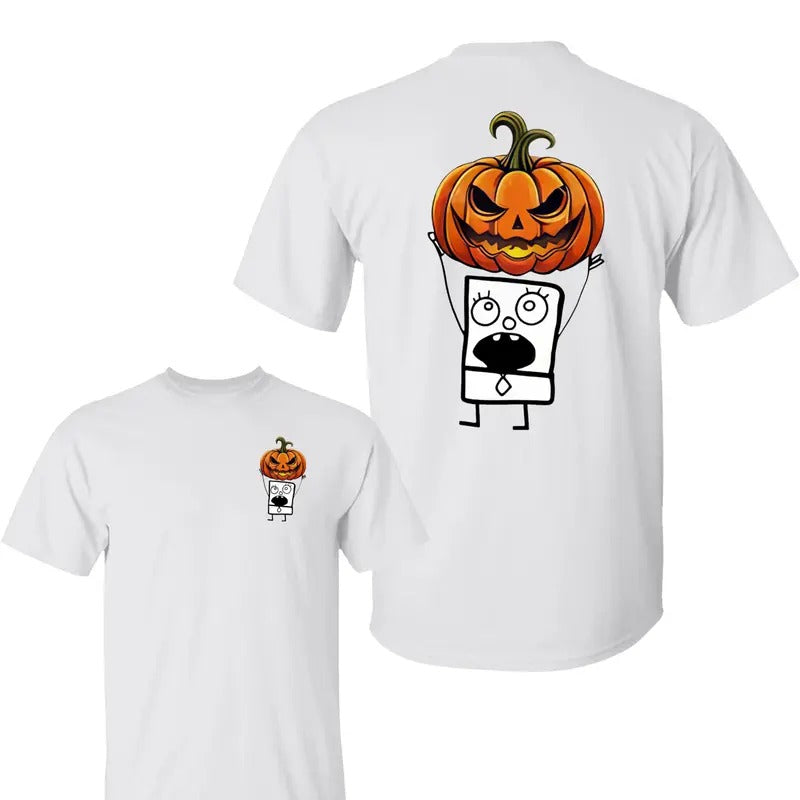 Doodlebob Pumpkin Patch Fall Essential Shirt Halloween Shirt Pumpkin Halloween Shirt Classic Cotton 2 Sided Print All Sizes T-Shirts