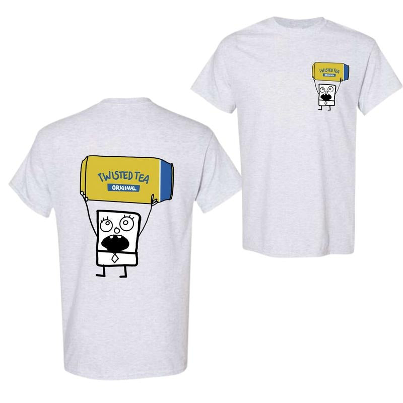 Doodlebob Twisted Tea Essential 2 Sided Funny Drinking Summer Full Color T-Shirts