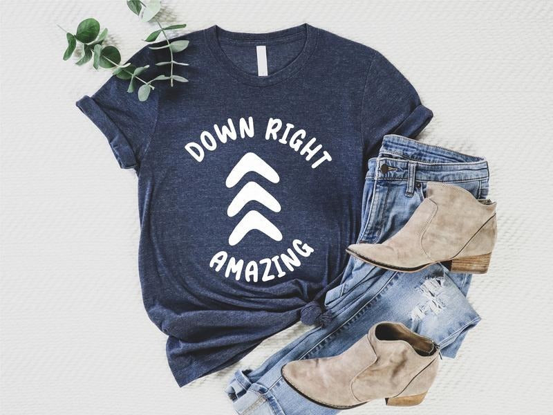 Down Right Amazing Shirt Down Syndrome Awareness Shirt Syndrome Warrior Extra Chromosome 3 21 Mom. Fabric Menswear T-Shirts
