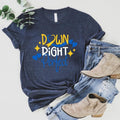 Down Right Perfect Shirt Down Syndrome Awareness Extra Chromosome Yellow Blue Ribbon Support Cute Down Trisomy T-Shirts