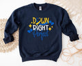 Down Right Perfect Down Syndrome Awareness Extra Chromosome Yellow Blue Ribbon Support Cute Down Trisomy T-Shirts