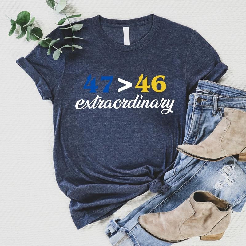 Down Syndrome Awareness Shirt 47>46 Extra Chromosome Short Sleeve Matching Down Syndrome Day Blue Yellow Supporting Shirt 3 21 Mom. Cotton Casual T-Shirts