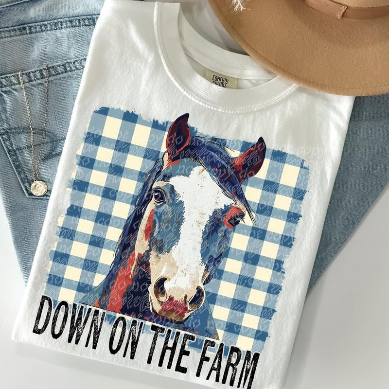 Down Farm Horse DTF Transfers THIS IS NOT SHIRT T-Shirts