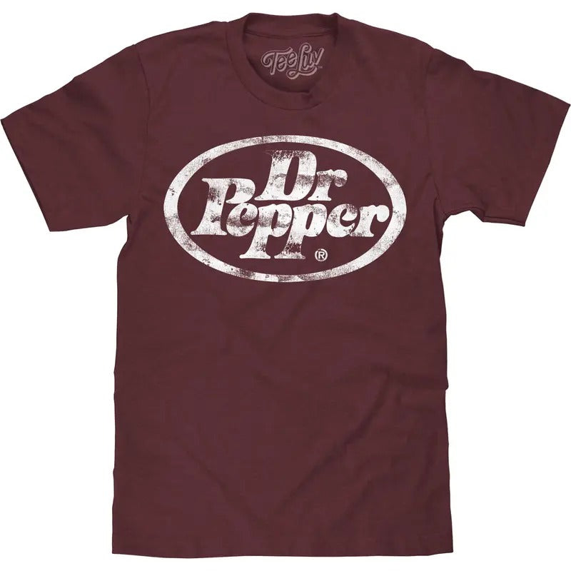 Dr Pepper Distressed Oval Logo Big Tall Red T-Shirts