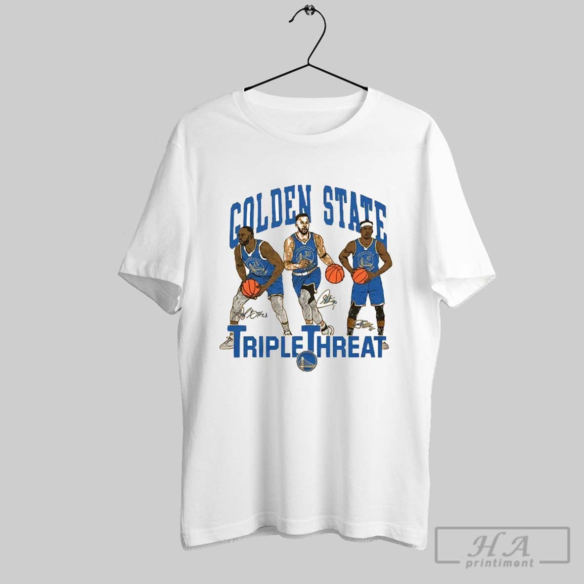 Draymond Green Stephen Curry And Jimmy Butler Iii Triple Threat Golden State Warriors T Shirts