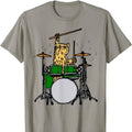 Drummer Cat Music Lover Musician Playing Drums Menswear Top Underwear Streetwear Tropical T-Shirts