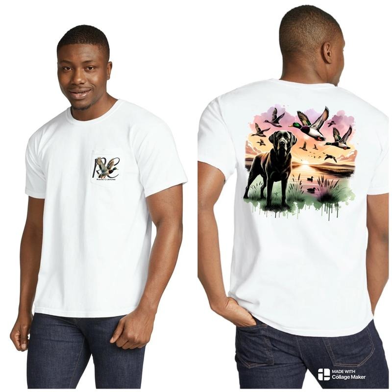 Duck Dog Sunrise Pocket Casual Tropical T-Shirts