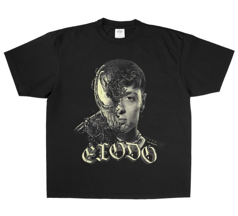 EXODO BIG HEAD Shirt Crew Neck Plaid Cotton T-Shirts