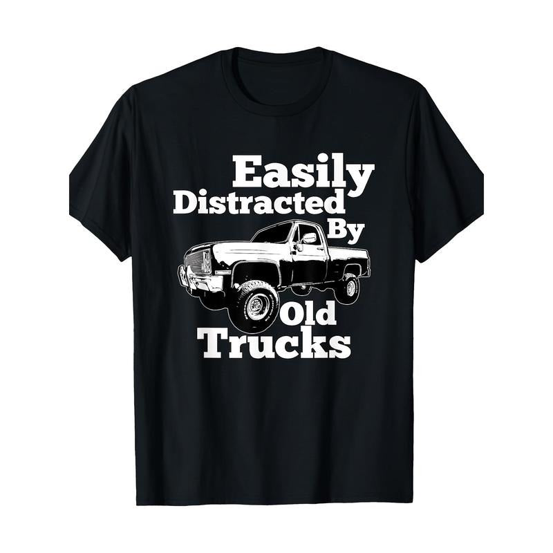 Easily Distracted Old Trucks Square Body Squarebody Made USA T-Shirts