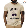 Easter Egg Hunt Supervisor Funny Mom Dad Shirt Casual Crew Neck Short Sleeve Tops Perfect T-Shirts