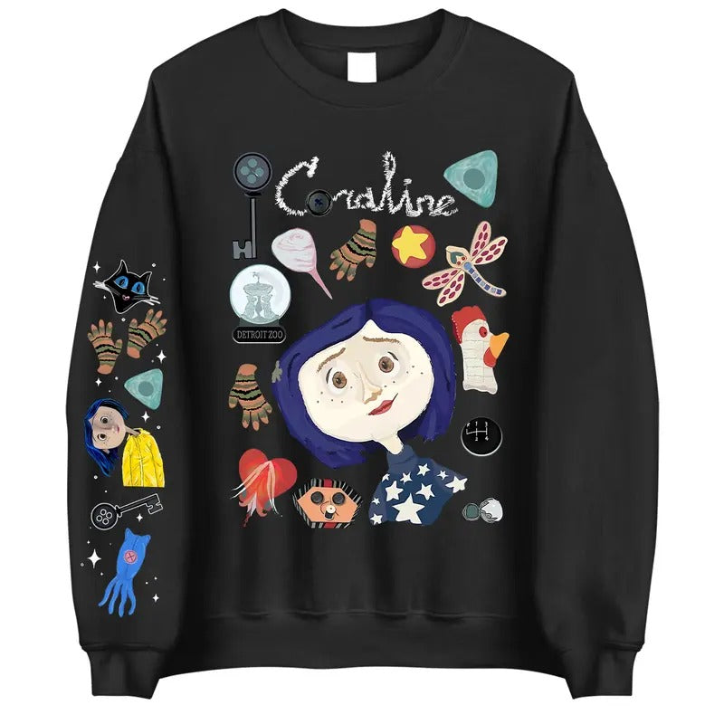 Easter Eggs Coraline Doodle Shirt Coraline Horror Movies Horror Character Shirt Halloween T-Shirts