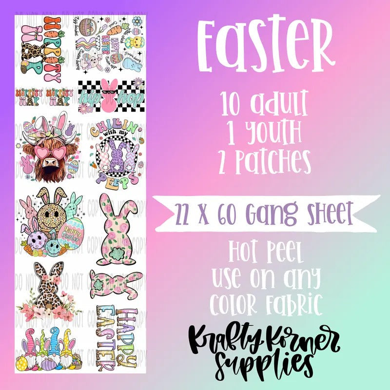 Easter Gang Sheet 22 X 60 T-Shirts
