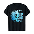 Eat Sleep Football Repeat 100% Cotton Made USA T-Shirts