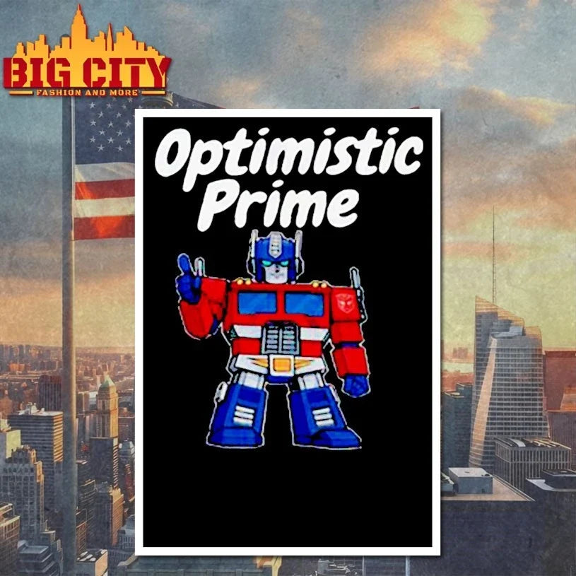 Elon Musk Wearing optimistic prime T-Shirt