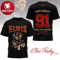 Elvis Presley King Of Rock 91St Anniversary 2026 Two Sided Shirt
