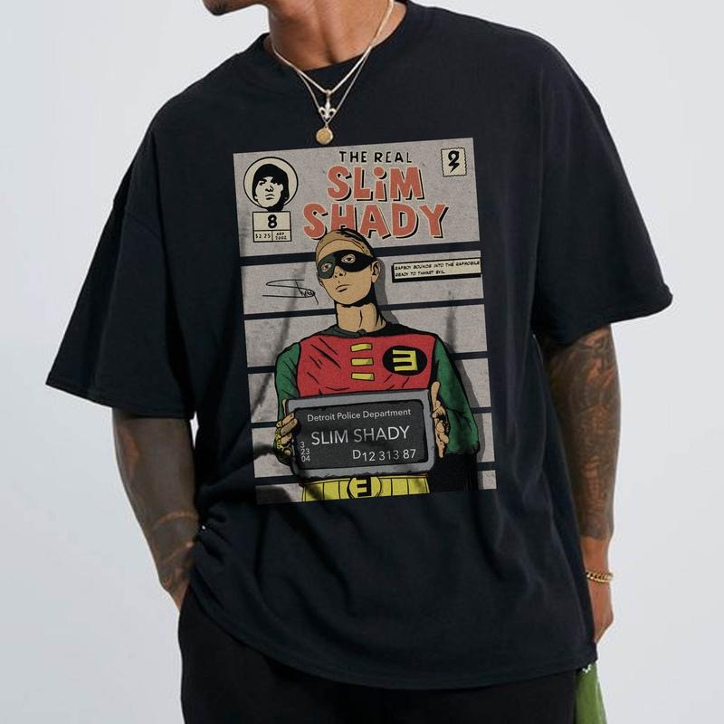Eminem Real Slim Shady Rapper Shirt Summer Eminem Show Encore Rap God Comic Hip Hop Cotton Fabric T-Shirts
