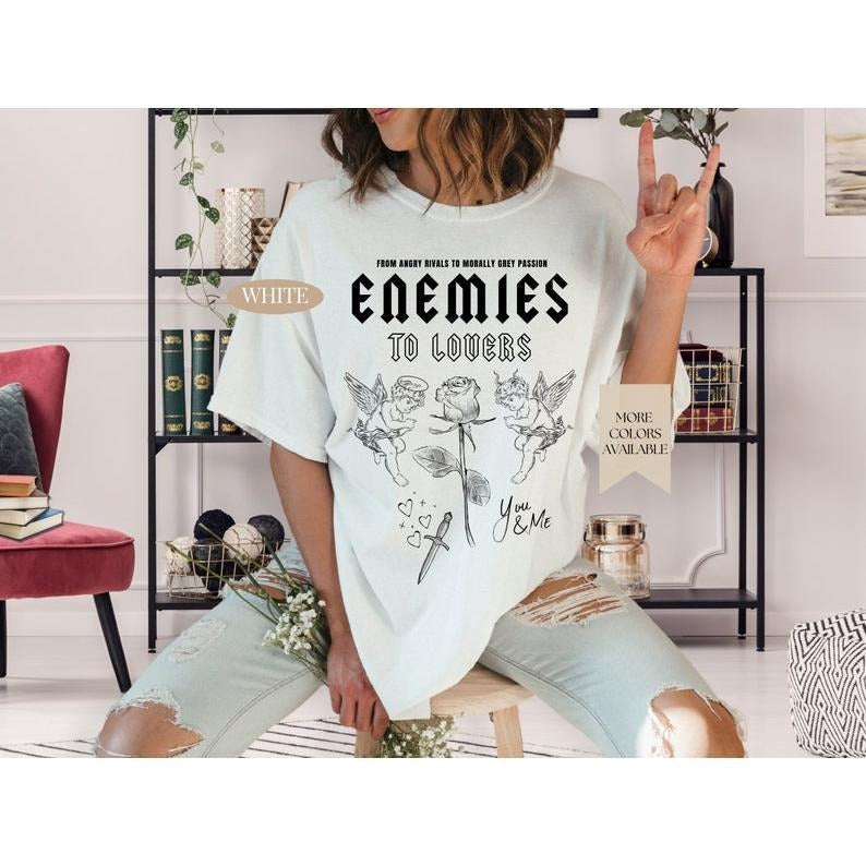 Enemies Lovers Shirt Dark Romance Morally Grey Spicy Romance Book Trope Readers Bookish Era Smut Romance T-Shirts
