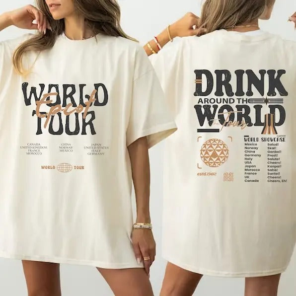 Epcot World Tour Shirt Drink Around World Shirt T-Shirts