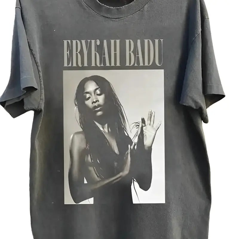 Erykah Badu S 5XL Cotton Menswear Cotton Menswear Top Print Streetwear T-Shirts