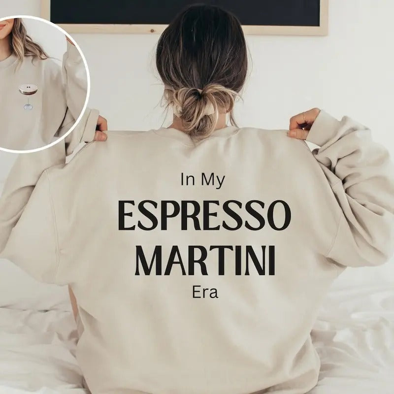 Espresso Martini Era Crew Neck Espresso Martini Lover Funny Cocktail Crew T-Shirts