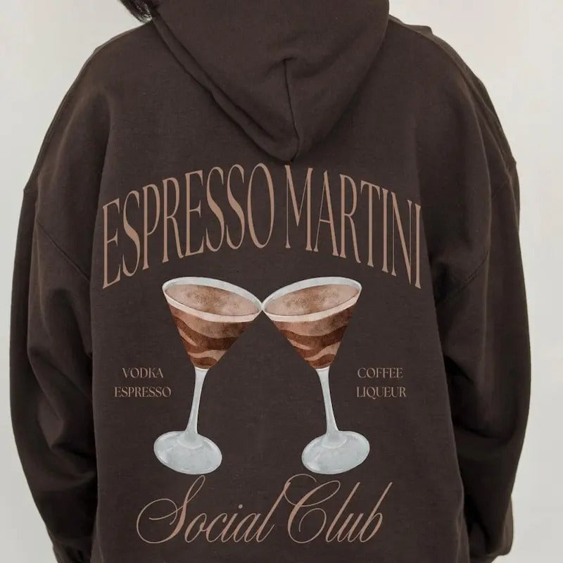 Espresso Martini Cocktail Cocktail Social Club Brown Forest Green Signature Cocktail T-Shirts